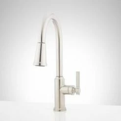 Best Sale ⭐ Signature Hardware Greyfield Single Handle Kitchen Faucet in Stainless Steel 🤩