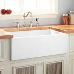 Buy 🛒 Signature Hardware Mitzy 30-1/8 x 18-1/8 in. Fireclay Single Bowl Farmhouse Kitchen Sink in White 👏 -Bathroom Hardware Sale Query 169