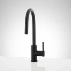 Budget 👏 Signature Hardware Ravenel Single Handle Pull Down Kitchen Faucet in Matte Black 🛒