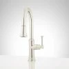 Best Sale ✨ Signature Hardware Beasley Single Handle Pull Out Kitchen Faucet in Polished Nickel 🔔