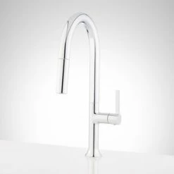Budget 🎁 Signature Hardware BOK Single Handle Pull Down Kitchen Faucet in Polished Chrome 🔔