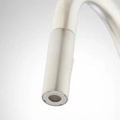 Flash Sale ⭐ Signature Hardware BOK Single Handle Pull Down Kitchen Faucet in Stainless Steel 🔥 -Bathroom Hardware Sale Query 216