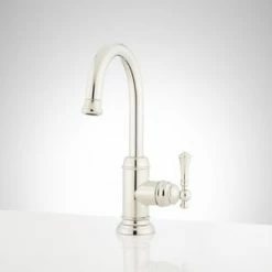 Flash Sale ✔️ Signature Hardware Amberley Single Lever Handle Bar Faucet in Polished Nickel 💯