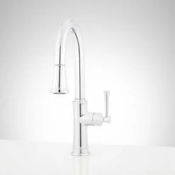 Deals π Signature Hardware Beasley Single Handle Pull Down Pull Out Kitchen Faucet in Polished Chrome π