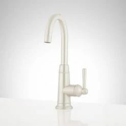 New ❤️ Signature Hardware Hartfield™ Single Lever Handle Bar Faucet in Stainless Steel 😀