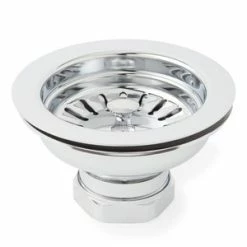 Cheap 😍 Signature Hardware 3-1/2 in. Slotted Brass Basket Strainer in Chrome ⌛