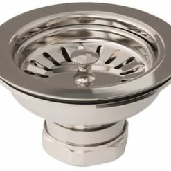 Deals 🎉 Signature Hardware 3-1/2 in. Slotted Brass Basket Strainer in Polished Nickel 🤩