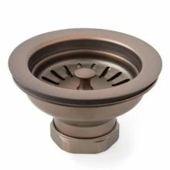 Outlet 😉 Signature Hardware 3-1/2 in. Slotted Brass Basket Strainer in Oil Rubbed Bronze 🌟