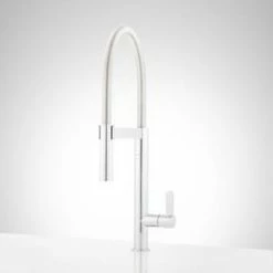 Brand new ❤️ Signature Hardware Ocala Single Handle Kitchen Faucet with Pull Down Spring Spout in Polished Chrome 🔥