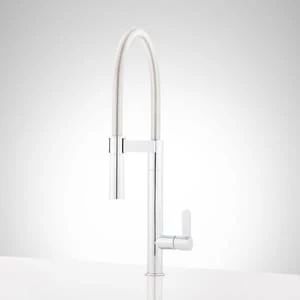 Brand new ❤️ Signature Hardware Ocala Single Handle Kitchen Faucet with Pull Down Spring Spout in Polished Chrome 🔥 1 Brand new ❤️ Signature Hardware Ocala Single Handle Kitchen Faucet with Pull Down Spring Spout in Polished Chrome 🔥