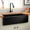 Discount ✨ Signature Hardware Dorhester 36-1/4 x 18-1/4 in. Fireclay Single Bowl Farmhouse Kitchen Sink in Black 😍
