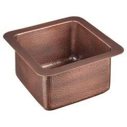 Cheapest 💯 Signature Hardware Merrick 15 x 15 in. No Hole Copper Single Bowl Drop-in Kitchen Sink in Antique Copper 🥰