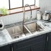 Best reviews of 🔔 Signature Hardware Ortega 31-1/4 x 20 in. Stainless Steel Double Bowl Undermount Kitchen Sink ❤️
