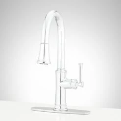 Cheapest ✔️ Signature Hardware Beasley Single Handle Pull Down Kitchen Faucet in Chrome 🛒