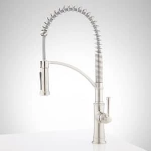 Wholesale ⌛ Signature Hardware Atria Single Handle Kitchen Faucet with Pull Down Spring Spout in Polished Chrome ✔️ 2 Wholesale ⌛ Signature Hardware Atria Single Handle Kitchen Faucet with Pull Down Spring Spout in Polished Chrome ✔️ - Image 2