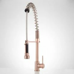 Wholesale ✔️ Signature Hardware Asaro Single Handle Pull Down Kitchen Faucet in Antique Copper 😀