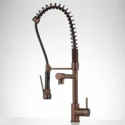 Brand new 🛒 Signature Hardware Levi Three Handle Pull Down Kitchen Faucet in Oil Rubbed Bronze 😉