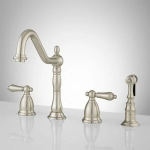 Discount π Signature Hardware Helena Two Handle Kitchen Faucet in Brushed Nickel π 1 Discount π Signature Hardware Helena Two Handle Kitchen Faucet in Brushed Nickel π