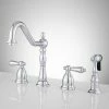 Brand new 🔥 Signature Hardware Helena Widespread Kitchen Faucet in Chrome 👍