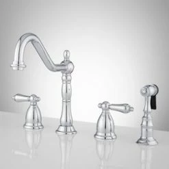 Brand new 🔥 Signature Hardware Helena Widespread Kitchen Faucet in Chrome 👍