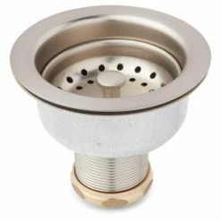 Coupon ⌛ Signature Hardware 3-1/2 in. Stainless Steel Basket Strainer in Brushed Nickel 🤩