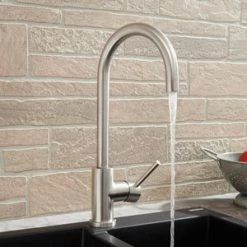 Outlet 🔥 Signature Hardware Bullens Single Handle Kitchen Faucet in Satin Steel 🌟