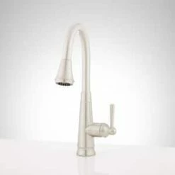 Budget 🧨 Signature Hardware Hartfield™ Single Handle Pull Down Kitchen Faucet in Stainless Steel 🔔 -Bathroom Hardware Sale Query 533
