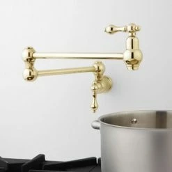 Best reviews of 👏 Signature Hardware Vivan Two Handle Lever Pot Filler in Polished Brass 🧨