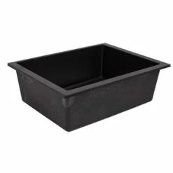 Hot Sale 🔥 Signature Hardware Holcomb 23-5/8 x 17-7/8 in. No Hole Composite Single Bowl Undermount Kitchen Sink in Black ❤️