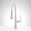 Coupon 😍 Signature Hardware Perdita Single Handle Pull Down Kitchen Faucet in Stainless Steel ✔️