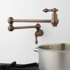Cheapest 👏 Signature Hardware Vivian Two Handle Lever Pot Filler in Oil Rubbed Bronze 💯