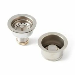 Best Pirce 🥰 Signature Hardware 3-1/4 in. Brass Basket Strainer in Brushed Nickel ❤️