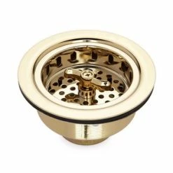 Hot Sale ✨ Signature Hardware 3-1/2 in. Wing Nut Brass Basket Strainer in Polished Brass 🎁