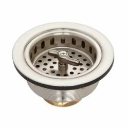 Budget 🔥 Signature Hardware 3-1/2 in. Wing Nut Brass Basket Strainer in Brushed Nickel 🔔