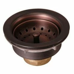 Cheapest 😀 Signature Hardware 3-1/2 in. Solid Brass Basket Strainer with Lift Stopper in Antique Copper 🥰