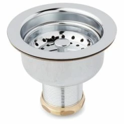 Wholesale 🥰 Signature Hardware 3-1/2 in. Stainless Steel Basket Strainer with Lift Stopper in Polished Chrome 😉