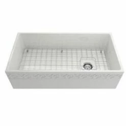 Outlet 🌟 Signature Hardware 14-1/4 x 15-1/2 in. Stainless Steel Basin Rack with Drain for 33 in. Fireclay Farmhouse Kitchen Sink 🔔