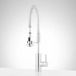 Buy 🔥 Signature Hardware Presidio Single Handle Kitchen Faucet with Pull Down Spring Spout in Polished Chrome 😀