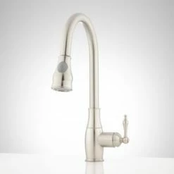 Deals ✔️ Signature Hardware Baron Pull Down Kitchen Faucet in Brushed Nickel 🤩