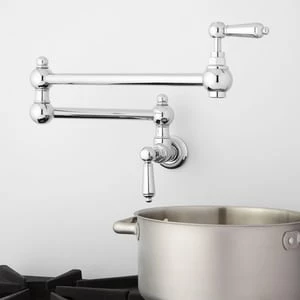 Cheap ✔️ Signature Hardware Fatsani Two Handle Lever Pot Filler in Chrome ❤️ 1 Cheap ✔️ Signature Hardware Fatsani Two Handle Lever Pot Filler in Chrome ❤️