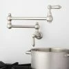 Promo 👍 Signature Hardware Fatsani Two Handle Lever Pot Filler in Brushed Nickel 👏