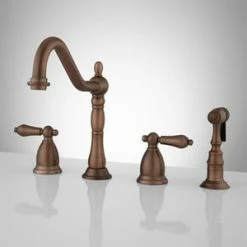 Discount ✔️ Signature Hardware Helena Two Handle Widespread Bathroom Sink Faucet in Oil Rubbed Bronze 🧨