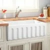 Cheap 🛒 Signature Hardware Mitzy 30-1/8 x 18-1/8 in. Fireclay Single Bowl Farmhouse Kitchen Sink in White ❤️