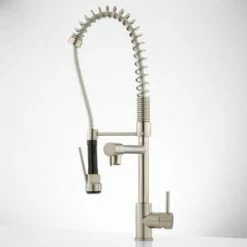 Top 10 🌟 Signature Hardware Levi Single Handle Pull Down Kitchen Faucet in Brushed Nickel ✔️