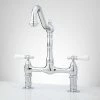 New 😍 Signature Hardware Douglass Bridge Kitchen Faucet in Chrome 🌟
