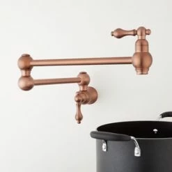 Outlet 🌟 Signature Hardware Vivan Two Handle Lever Pot Filler in Antique Copper ✔️