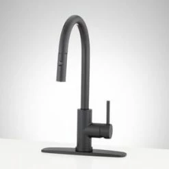 Best reviews of 😀 Signature Hardware Ravenel Single Handle Pull Down Kitchen Faucet in Matte Black 👏