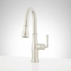 Budget ❤️ Signature Hardware Williston Single Handle Pull Down Kitchen Faucet in Stainless Steel 👍