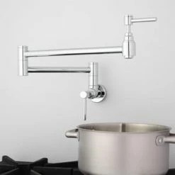 Brand new 🛒 Signature Hardware Straebler Two Handle Lever Pot Filler in Chrome 💯