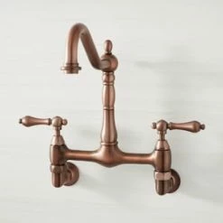 Buy 😀 Signature Hardware Felicity Two Handle Bridge Kitchen Faucet in Oil Rubbed Bronze 🧨